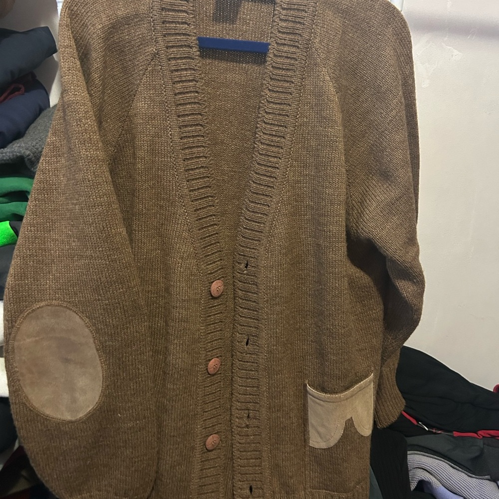 Classic Brown Cardigan with Elbow Patches